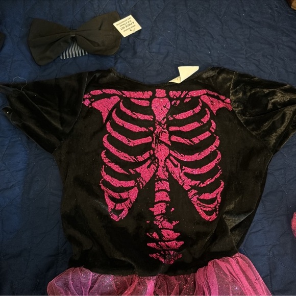 Target Glitter Skeleton Costume for Kids - Pink and Black - Picture 3 of 6